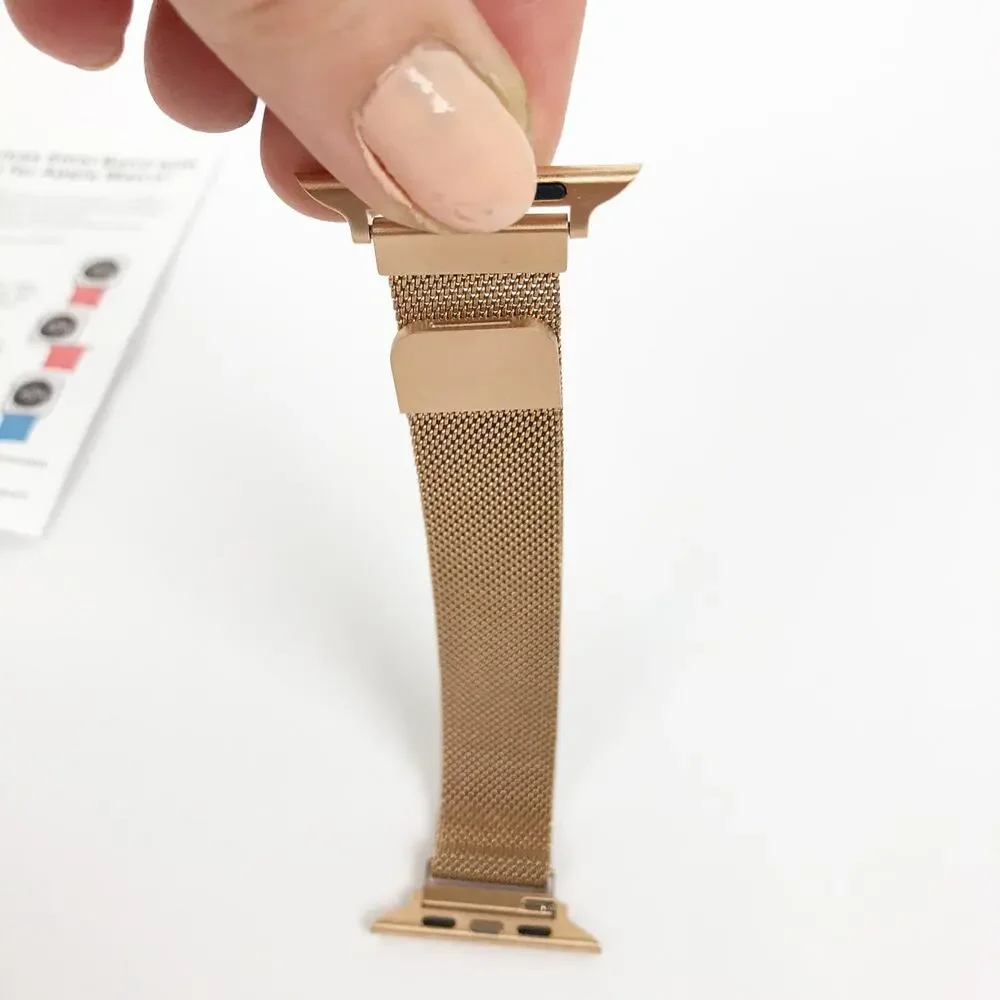 Posh Tech Stainless Steel Band With Loop For Apple Watch 42/44/45 mm NEW